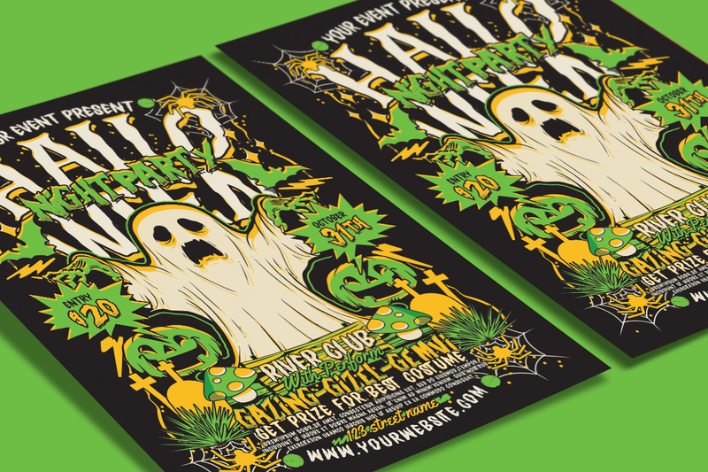 Flyer vert pour la soirée d'Halloween - Caractéristiques de l’image 3