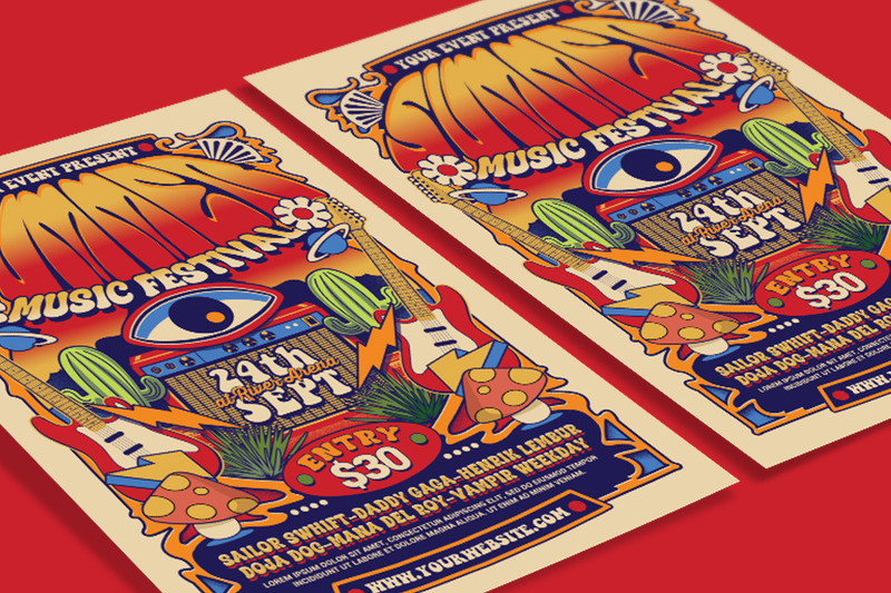 Retro Psychedelic Music Flyer - Features Image 3