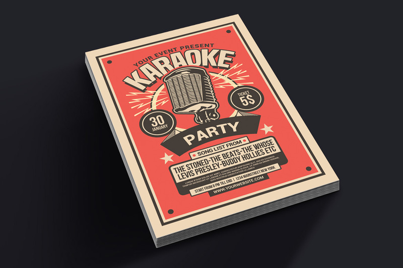 Karaoke Party Retro Flyer - Features Image 3