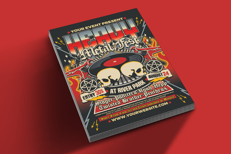 Heavy Metal Music Flyer Template - Features Image 2