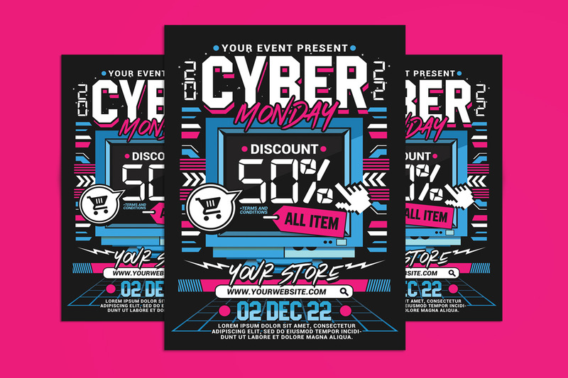 Modello Volantino Evento Cyber Monday - Caratteristiche Immagine 1