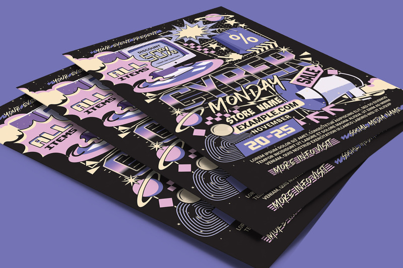 Cyber Monday Sale Flyer Poster Template - Features Image 4