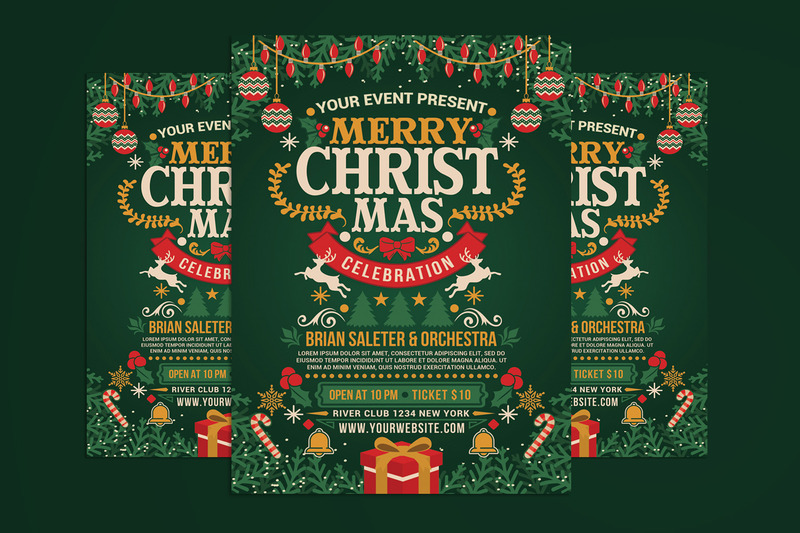 Christmas Party Celebration Flyer Template - Features Image 1