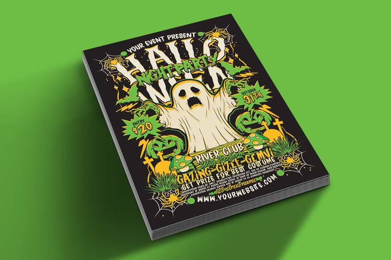Flyer vert pour la soirée d'Halloween - Caractéristiques de l’image 2