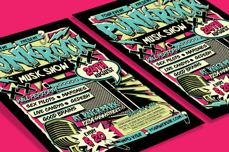 Punk rock zenei esemény szórólap - Features Image 3