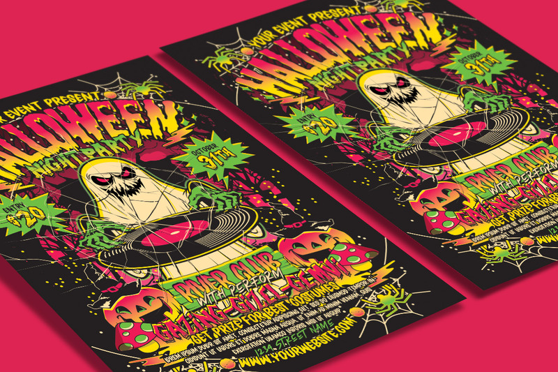 Šablona letáku s retro plakátem a letákem pro Halloween - Features Image 3