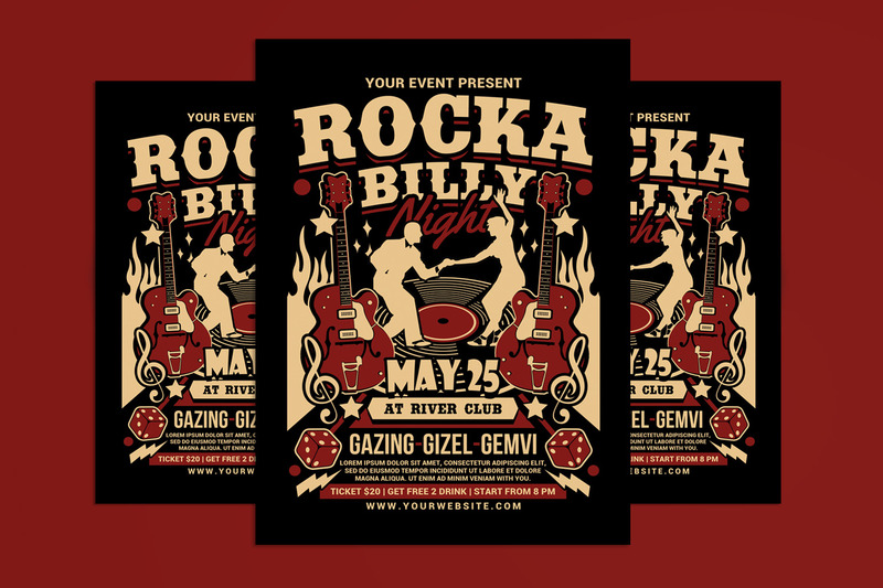 Rockabilly Music Night Flyer - Features Image 1