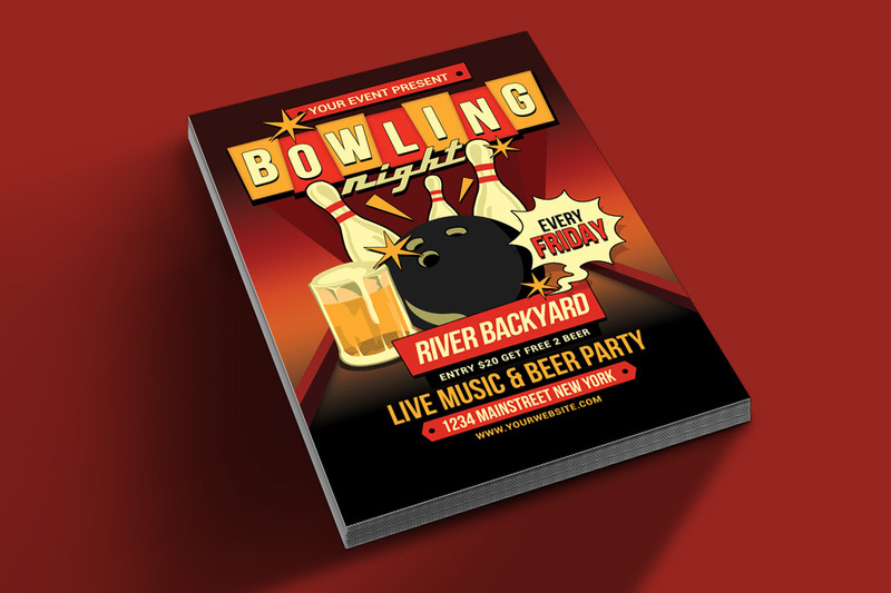 Bowling Night Flyer Template - Features Image 2