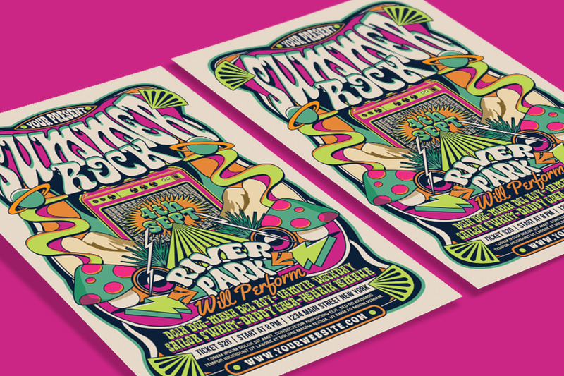 Retro Summer Rock Music Flyer - Features Image 3