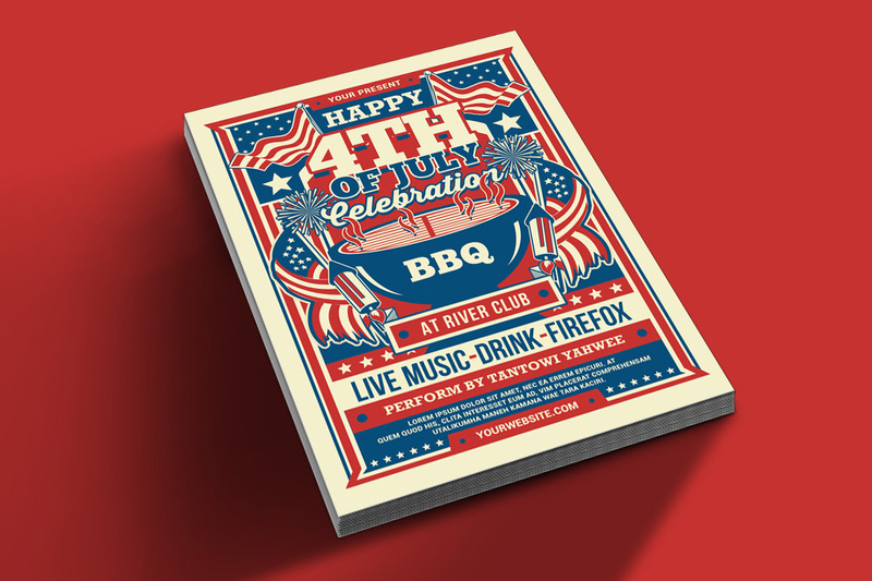 Modèle de dépliant pour la fête du barbecue du 4 juillet - Caractéristiques de l’image 2