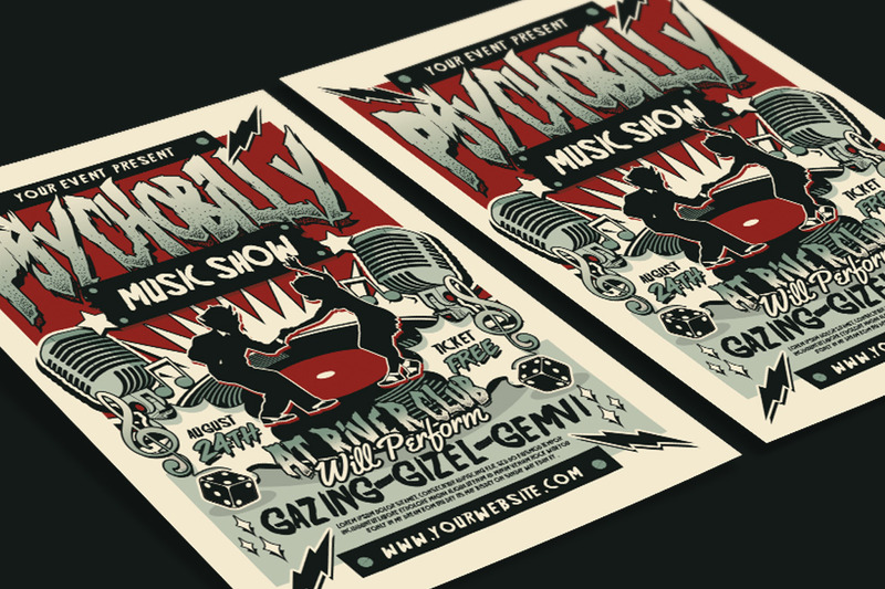 Retro Psychobilly Rockabilly Music Flyer - Features Image 3