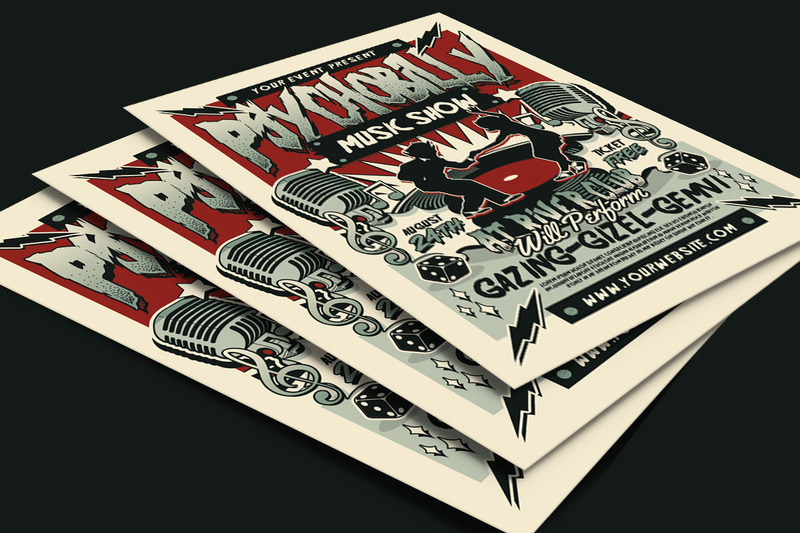 Retro Psychobilly Rockabilly Music Flyer - Features Image 4