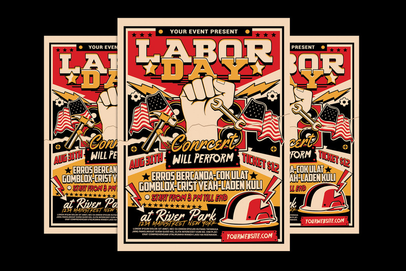 Labor Day Flyer affischmall - Features Image 1