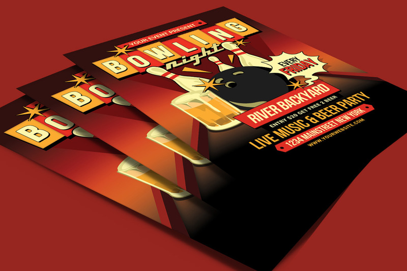 Bowling Night Flyer Template - Features Image 4