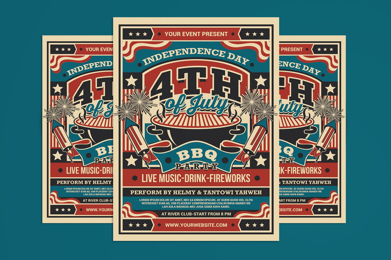 Modèle d'affiche de la fête du barbecue du 4 juillet - Caractéristiques de l’image 1