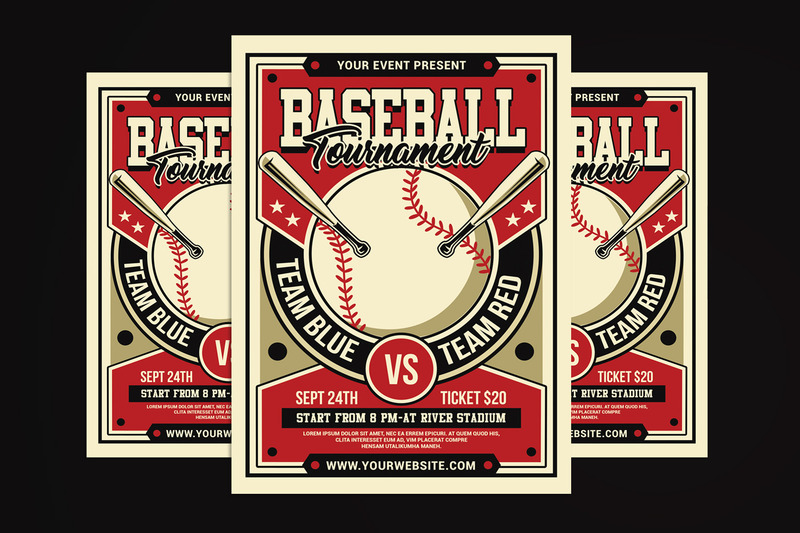 Baseball Tournament Flyer Template - Features Image 1