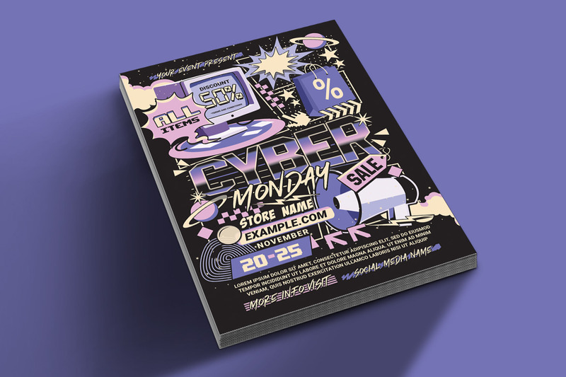 Cyber Monday Sale Flyer Poster Template - Features Image 2