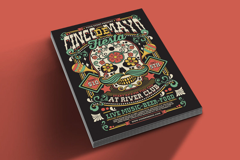 Cinco De Mayo Fiesta Flyer Poster Template - Features Image 2