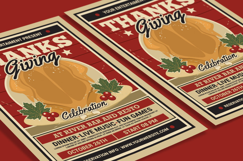 Evenementenflyer voor Thanksgiving-diner - Features Image 4