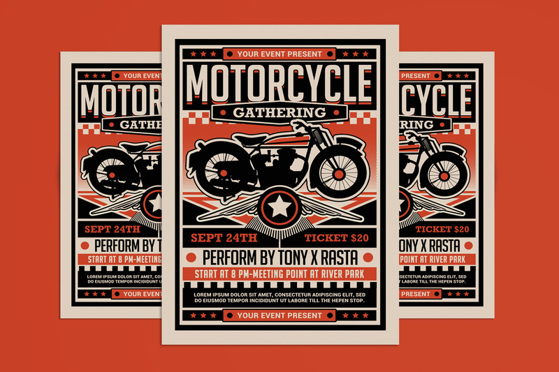 Motorcycle Club Gathering Event Flyer Template - Features Image 1