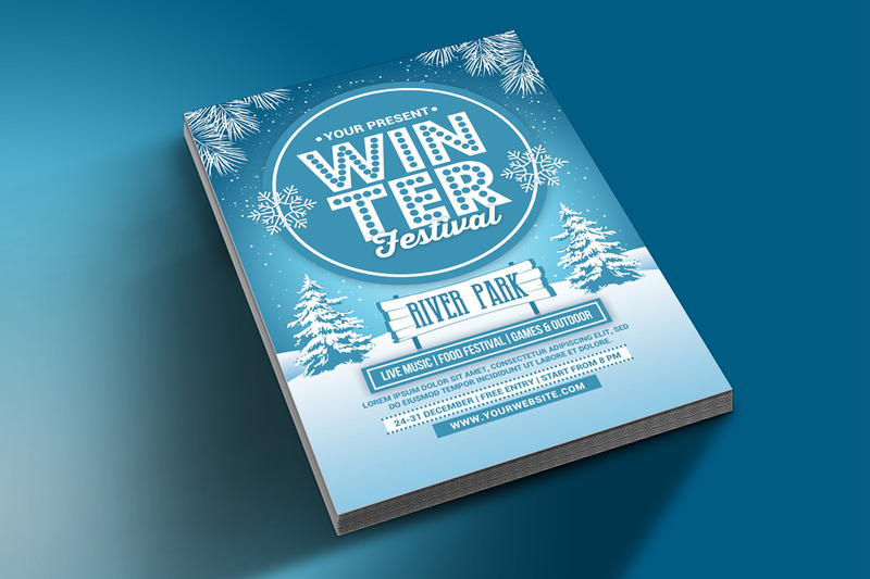 Winter Festival Flyer Poster Template - TemplateMonster