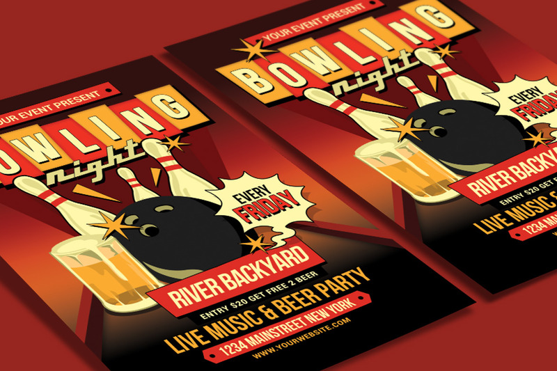 Bowling Night Flyer Template - Features Image 3
