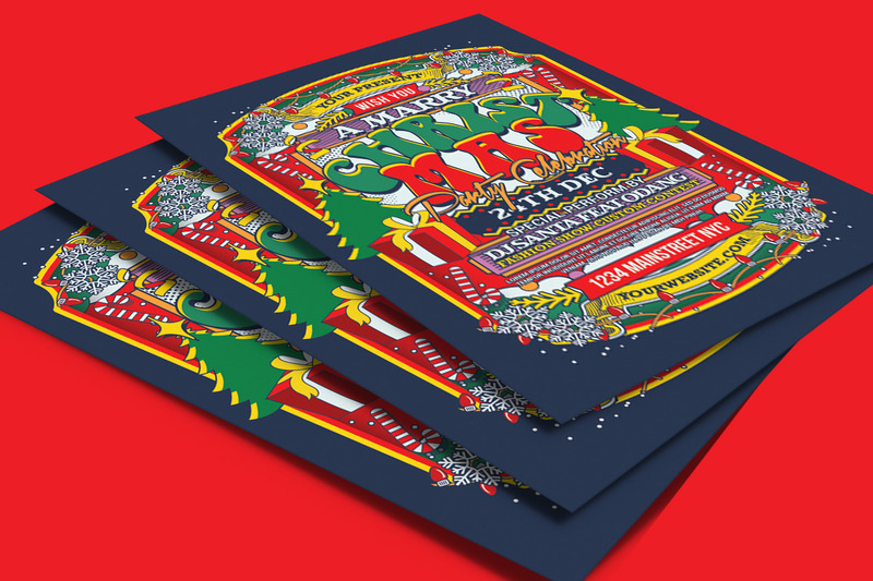 Christmas Party Celebration Flyer Poster Templates - Features Image 4