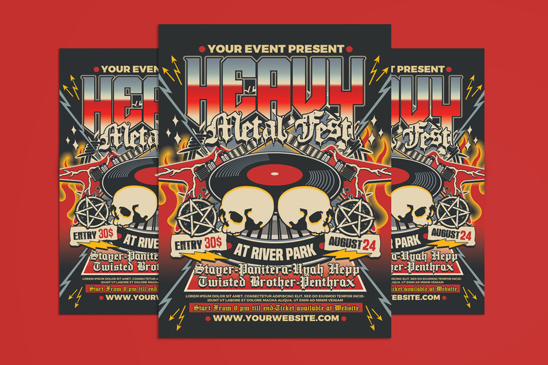 Heavy Metal Music Flyer Template - Features Image 1