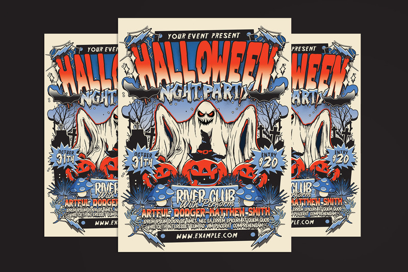Halloween Night Party Flyer Poster - Features Image 1