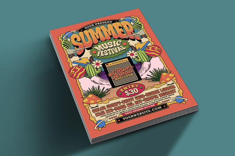 Zomer muziekfestival Poster Flyer sjabloon - Features Image 2