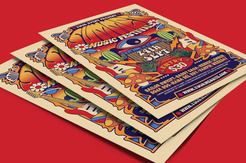 Retro Psychedelic Music Flyer - Features Image 4