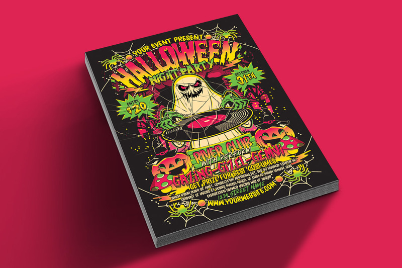 Šablona letáku s retro plakátem a letákem pro Halloween - Features Image 2