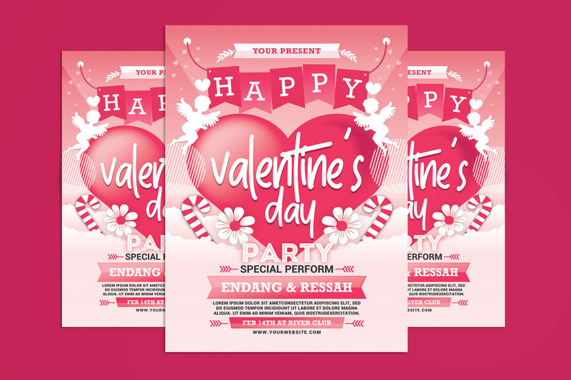 Valentin-napi party szórólap sablon - Features Image 1