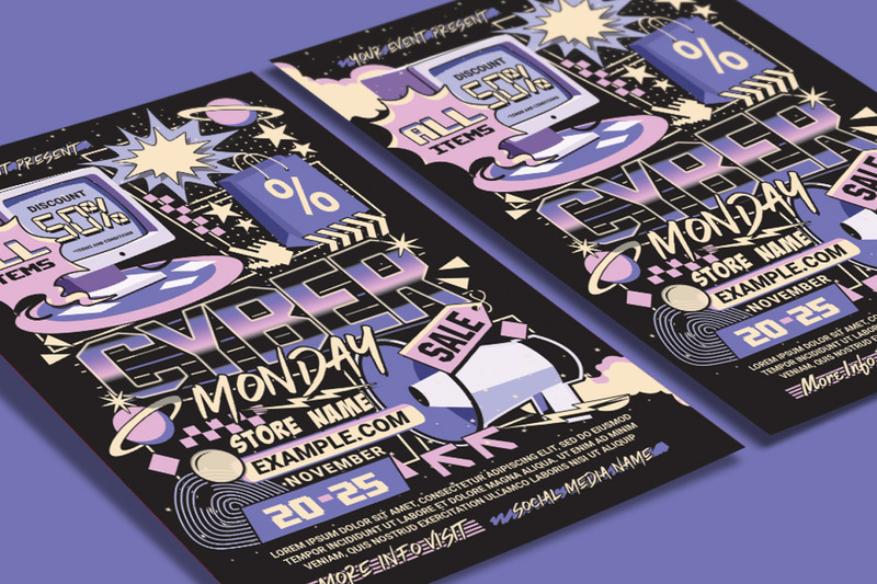 Cyber Monday Sale Flyer Poster Template - Features Image 3