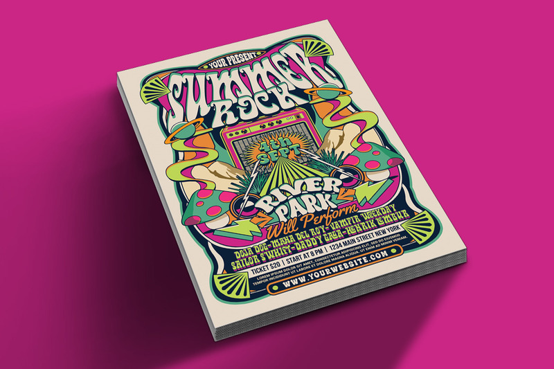 Retro Summer Rock Music Flyer - Features Image 2