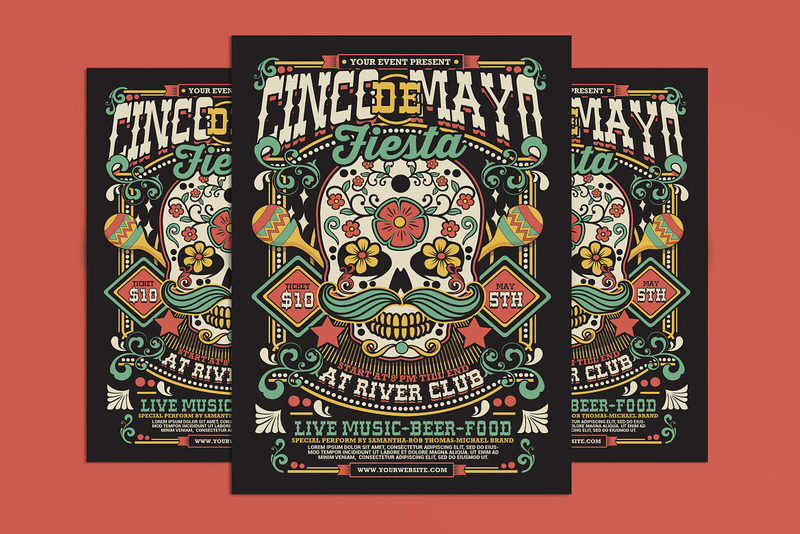 Cinco De Mayo-dödskalleflygblad - Features Image 1