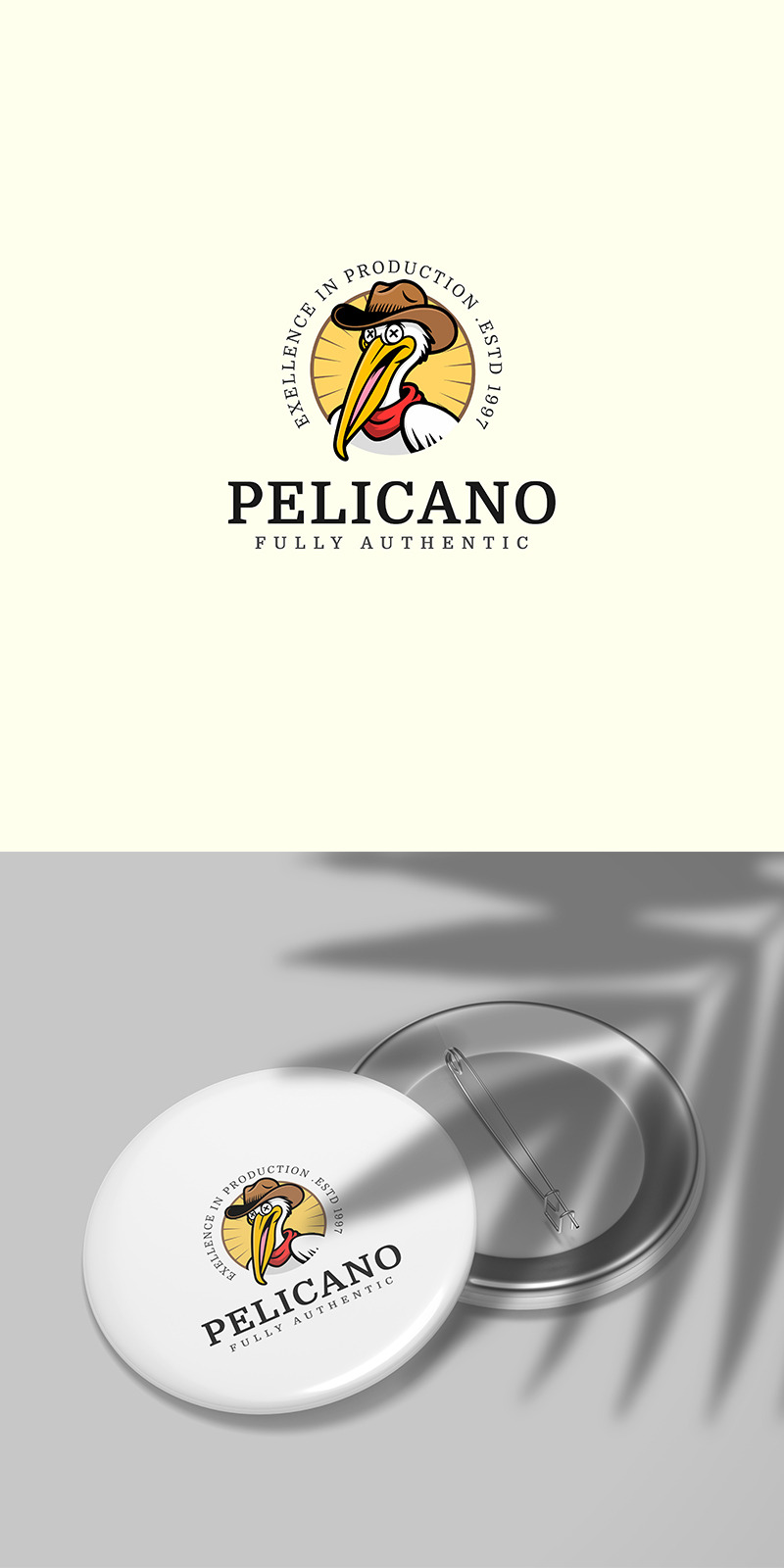 Cowboy Pelican Vector Badge Logo Template - Features Image 1