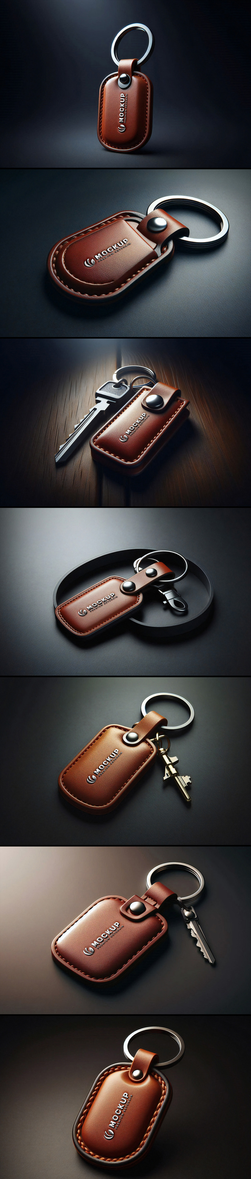 Realistic Leather Keychain Mockup - Features Image 1