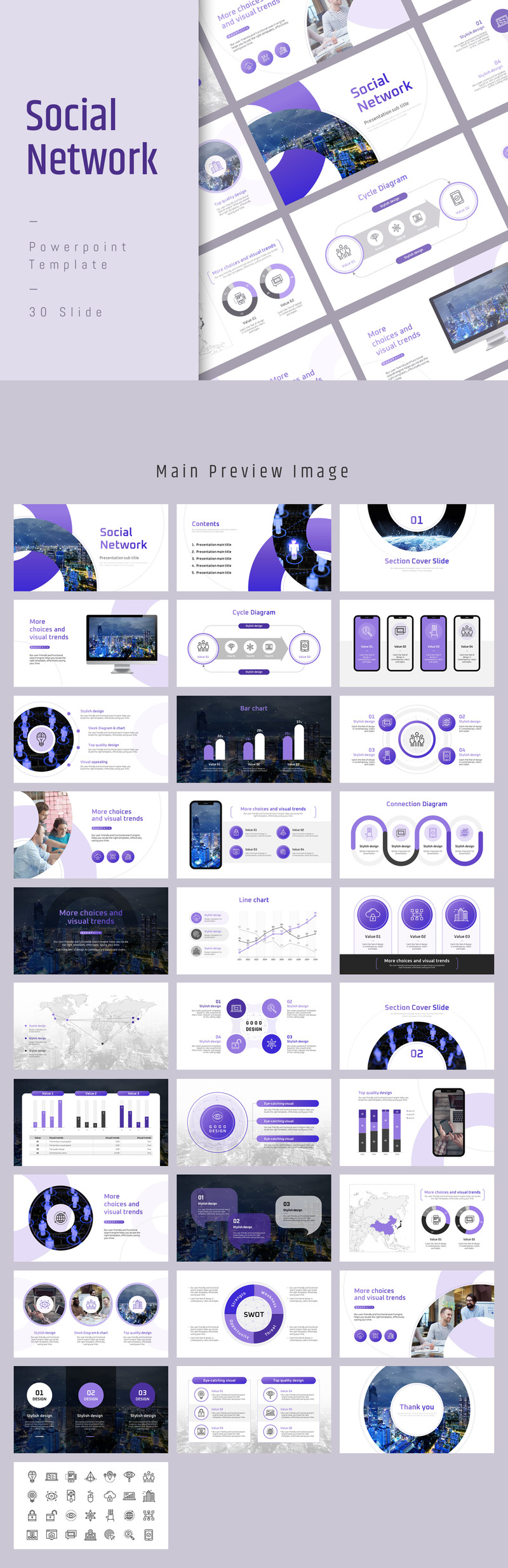 Social Network PPT Template - Features Image 1