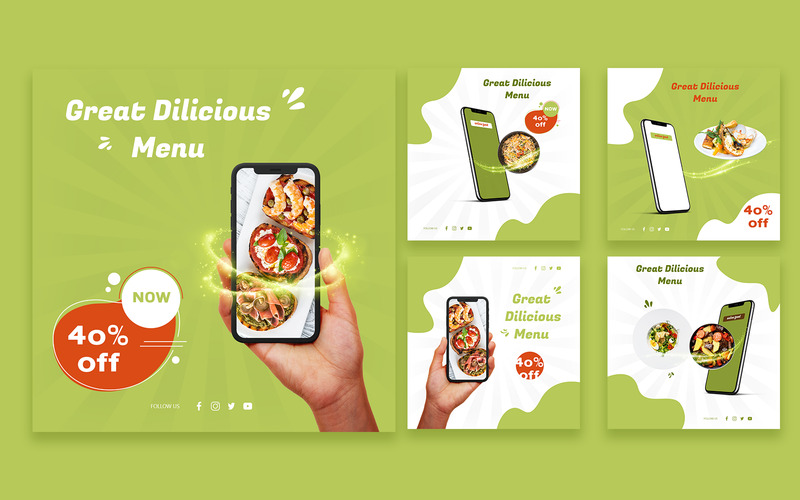 Restaurant And Food Delivery Social Media Template - Features Image 1