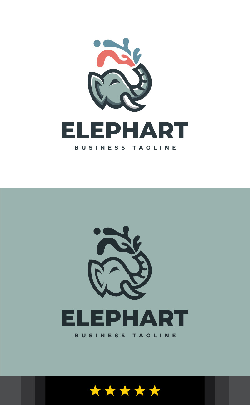 Färgglada elefant logotyp mall - Features Image 1