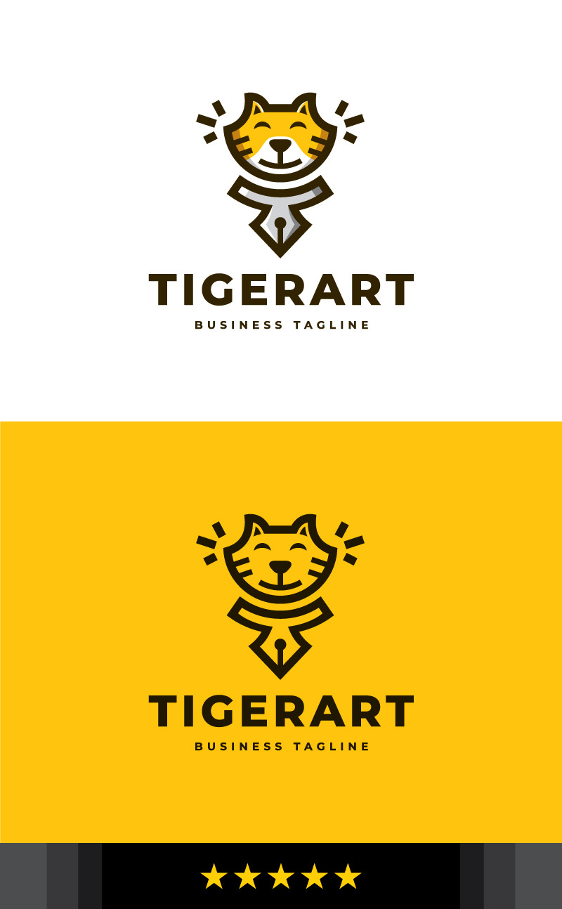 Kreativ Tiger Art logotyp mall - Features Image 1