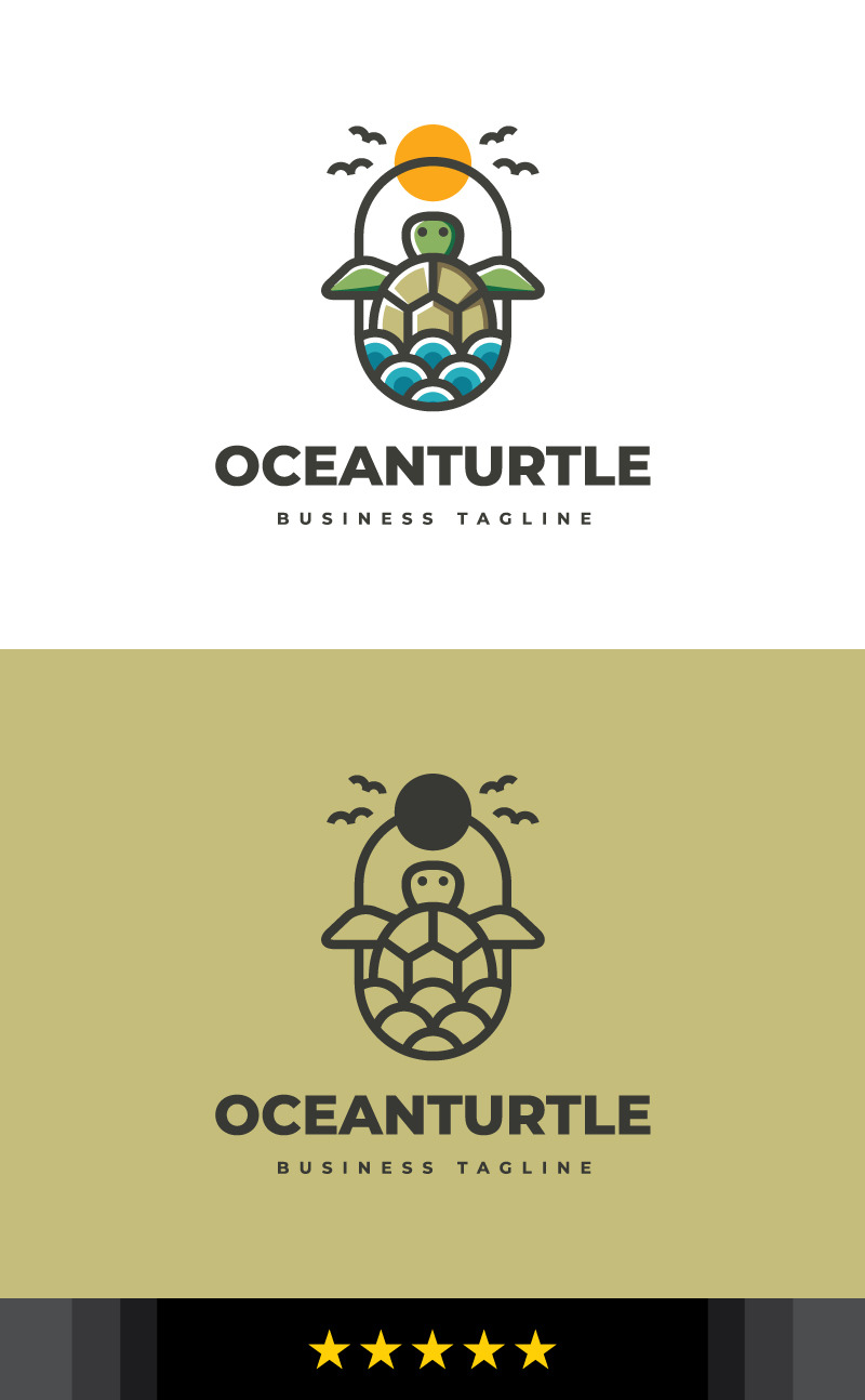Plantilla de logotipo de tortuga oceánica - Características Imagen 1
