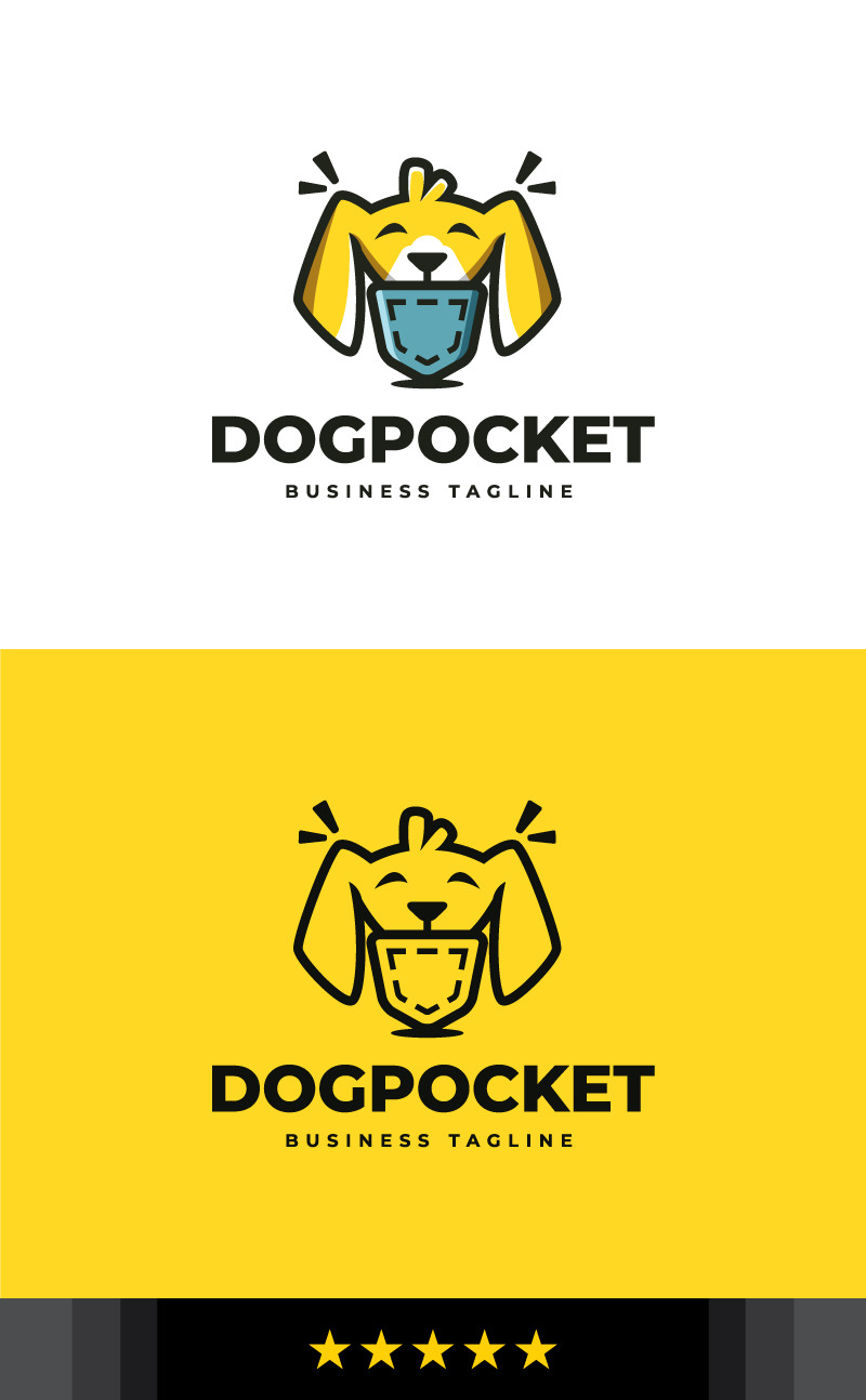 Cute Dog Pocket Logo Template - Features Image 1