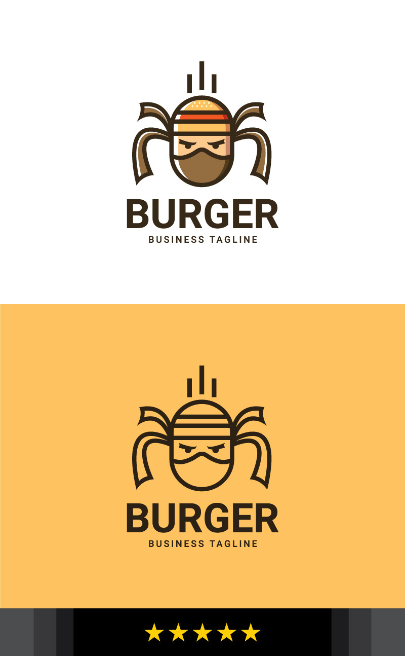 Hamburger Ninja-logo sjabloon - Features Image 1