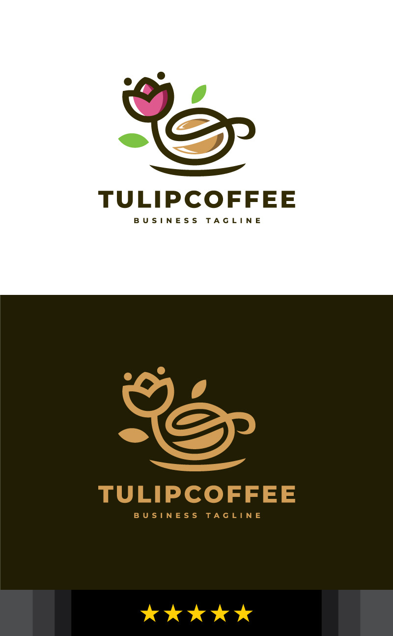 Tulipán kávé logó sablon - Features Image 1
