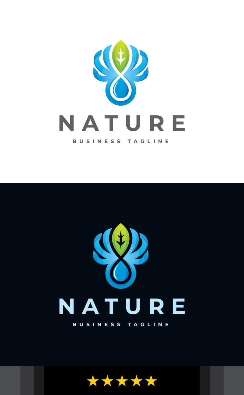 Modello di logo delle ali della natura - Caratteristiche Immagine 1