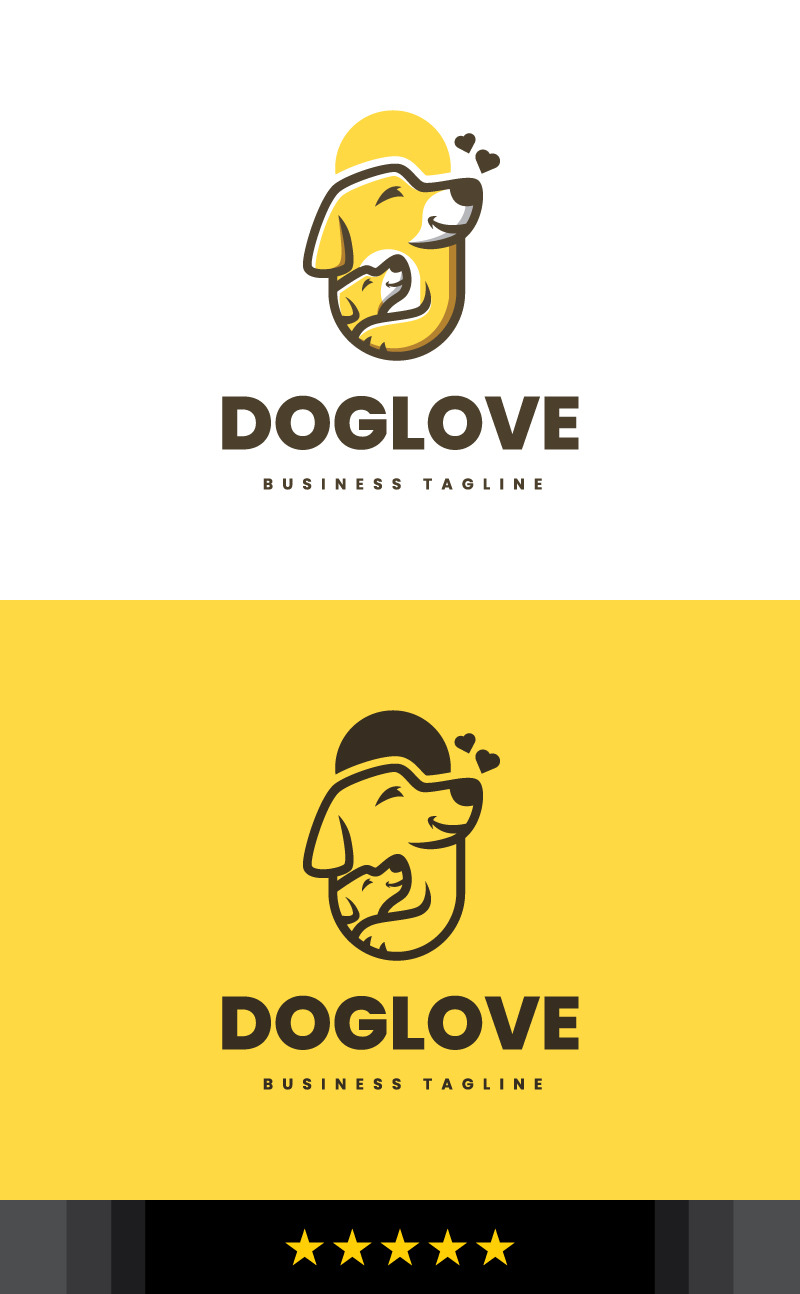 Familiehond liefde Logo sjabloon - Features Image 1