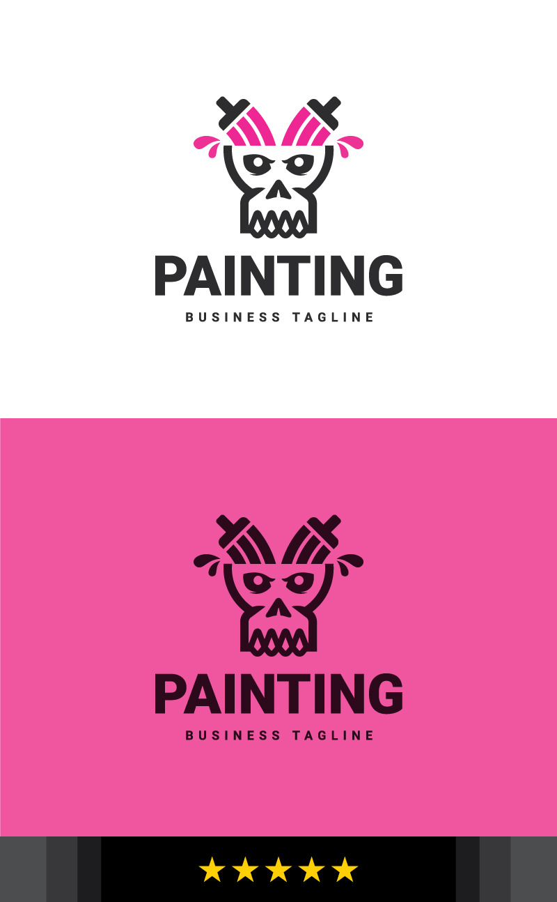 Paint Skull Logo Template - Features Image 1