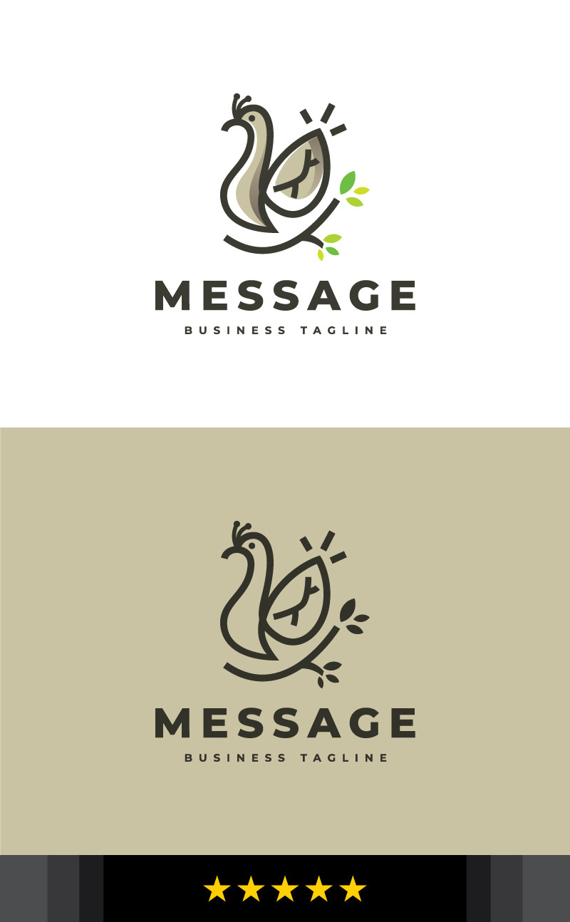 Modèle de logo de message d'oiseau - Caractéristiques de l’image 1